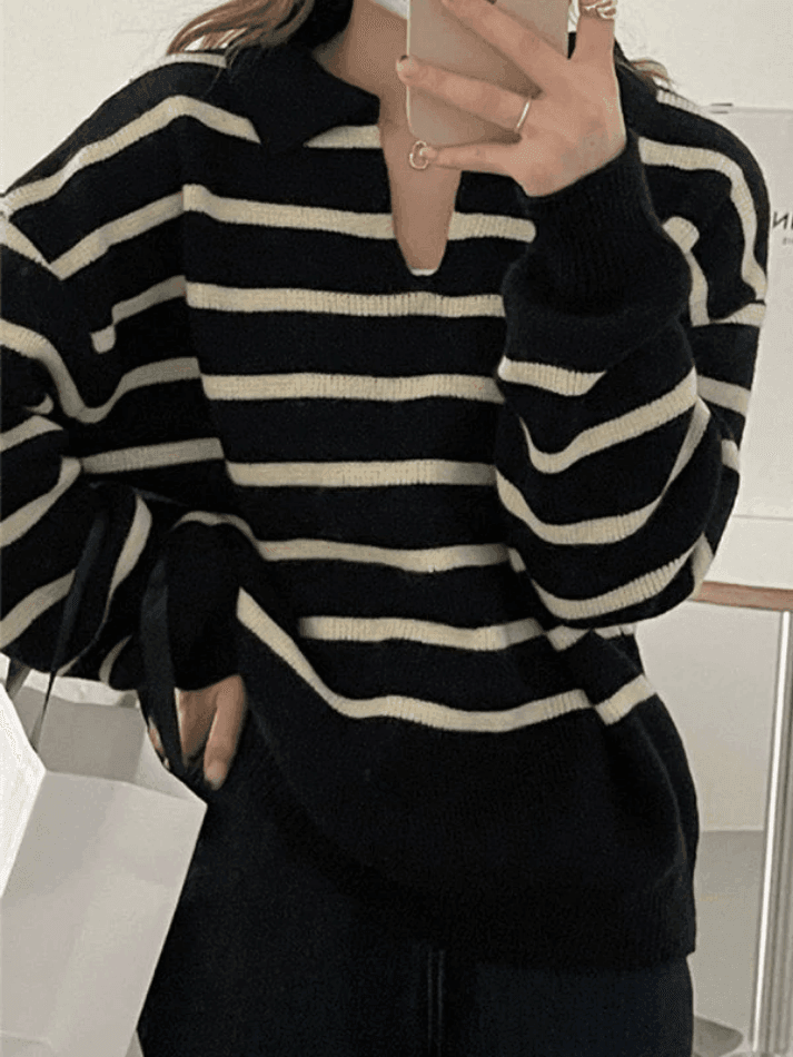 Vintage Striped Pullover Sweater - AnotherChill