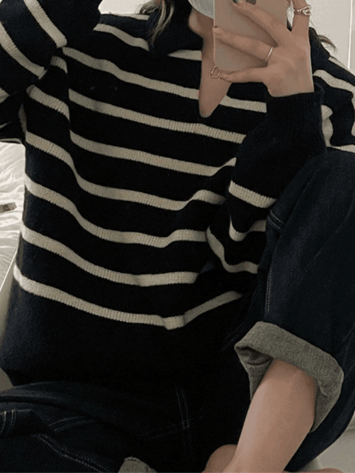 Vintage Striped Pullover Sweater - AnotherChill