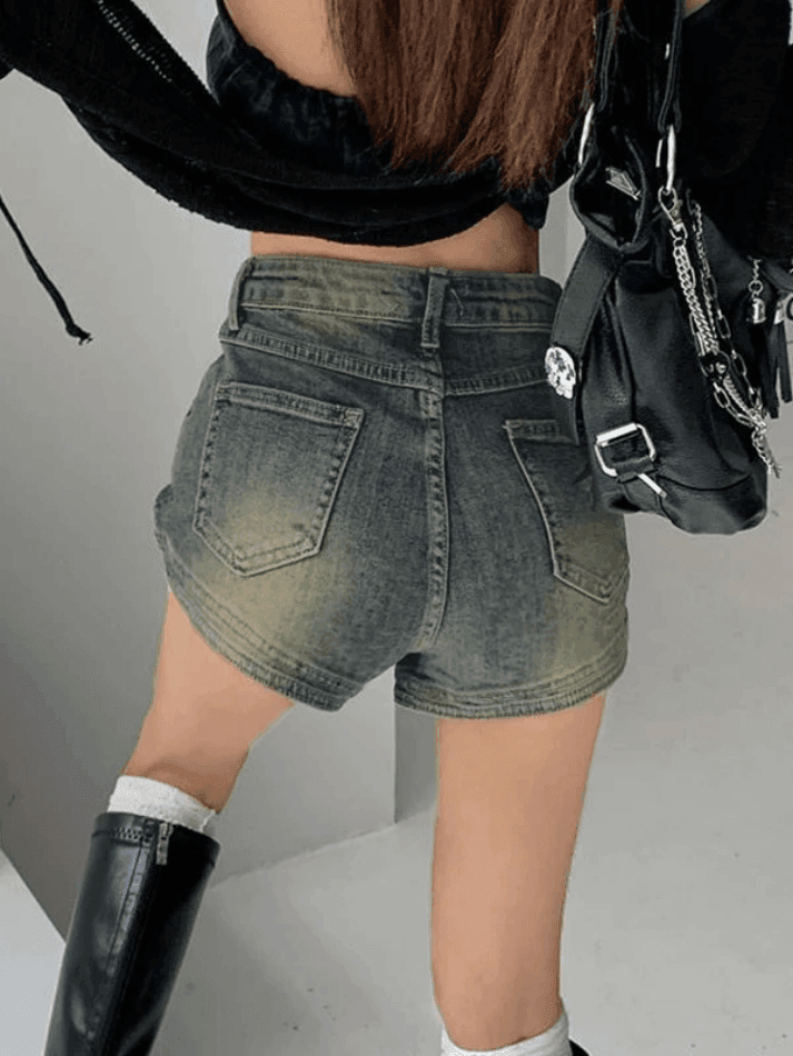 Vintage Wash Faded Denim Hot Shorts - AnotherChill