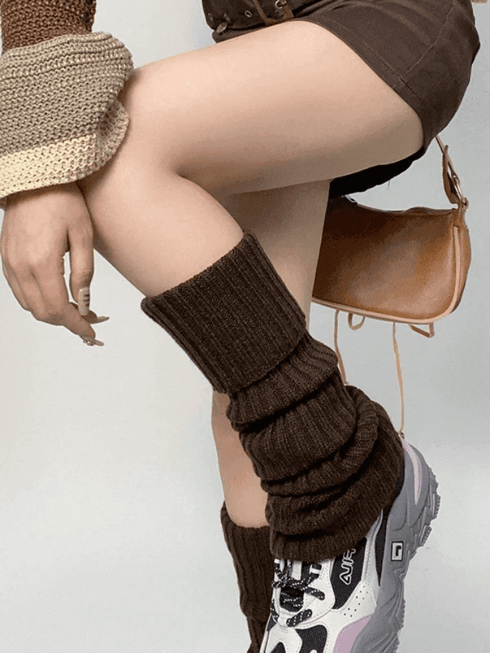 Warm Solid Color Ribbed Knit Leg Warmer - AnotherChill