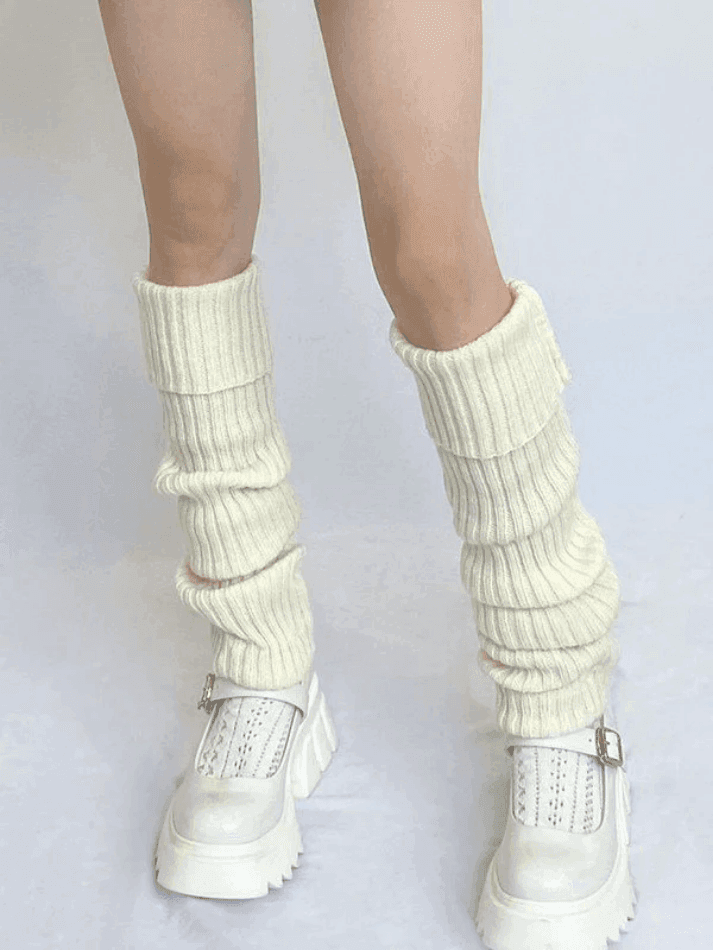 Warm Solid Color Ribbed Knit Leg Warmer - AnotherChill