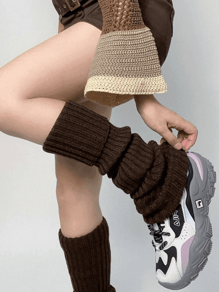 Warm Solid Color Ribbed Knit Leg Warmer - AnotherChill