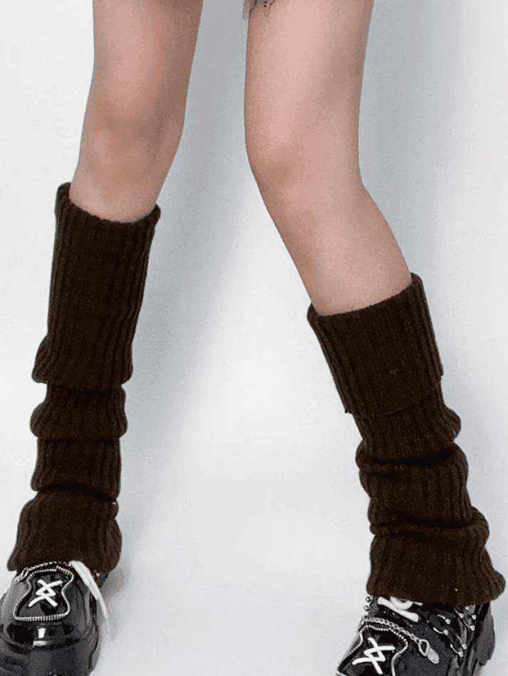 Warm Solid Color Ribbed Knit Leg Warmer - AnotherChill