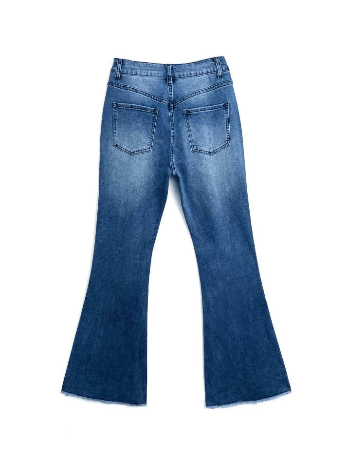 Washed Push Up Flare Leg Jeans - AnotherChill