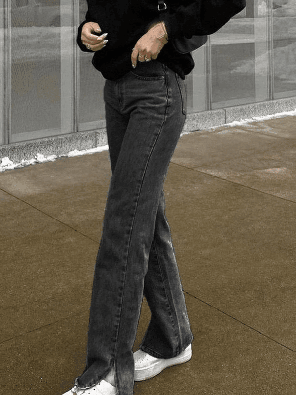 Washed Split Boyfriend Jeans - AnotherChill