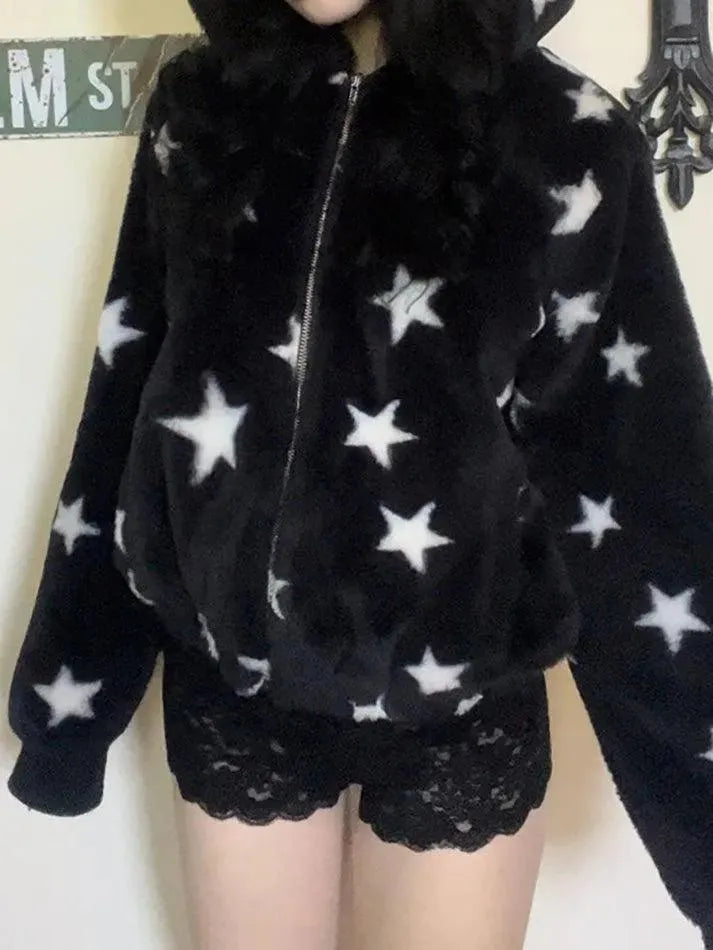 Y2K Vintage Star Zip Up Hoodie - AnotherChill