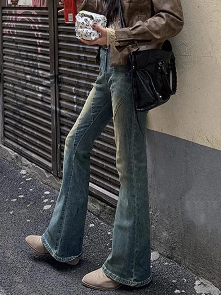 Vintage Distressed Splice Flare Jeans - AnotherChill