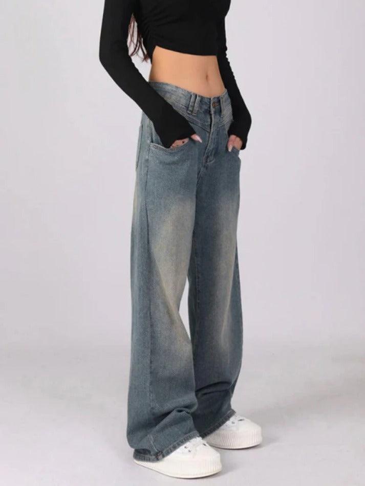 Vintage Washed High Waist Boyfriend Jeans - AnotherChill