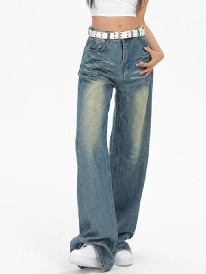 Vintage Washed Splice Boyfriend Jeans - AnotherChill