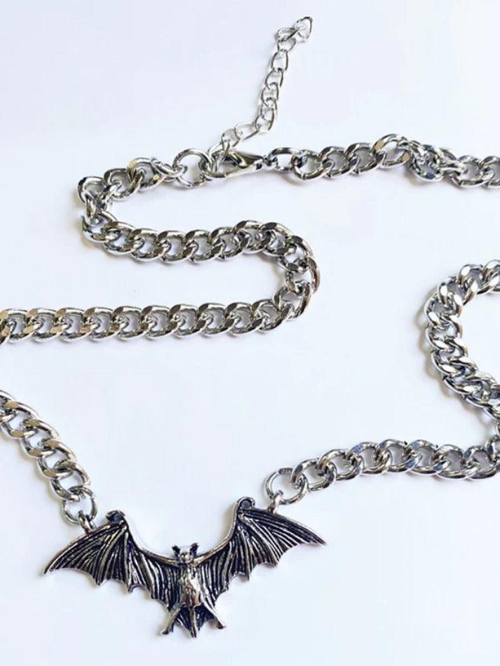 Bat Pendant Chunky Chain Necklace - AnotherChill