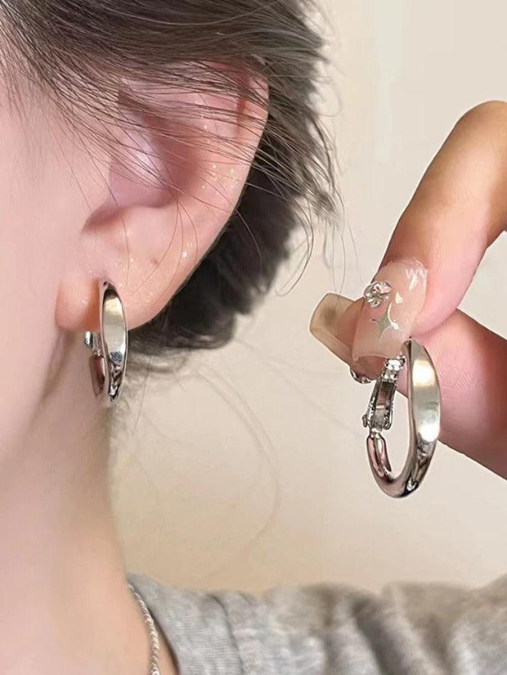 Minimalism Silver Hoop Earring - AnotherChill