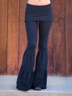 Multi Layered Splice Flare Leg Pants - AnotherChill