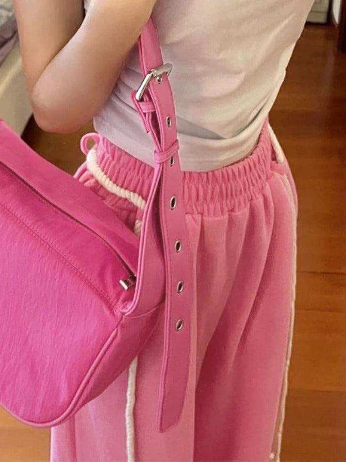 Pink Drawstring Baggy Sweatpants - AnotherChill