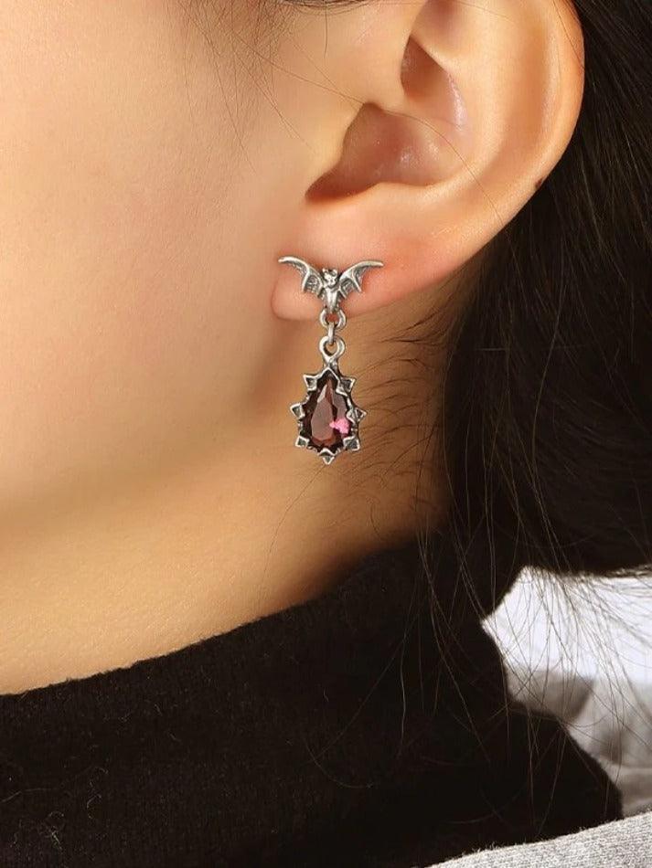 Vintage Bat Pattern Drip Earrings - AnotherChill