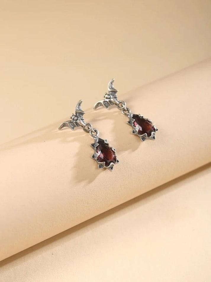 Vintage Bat Pattern Drip Earrings - AnotherChill