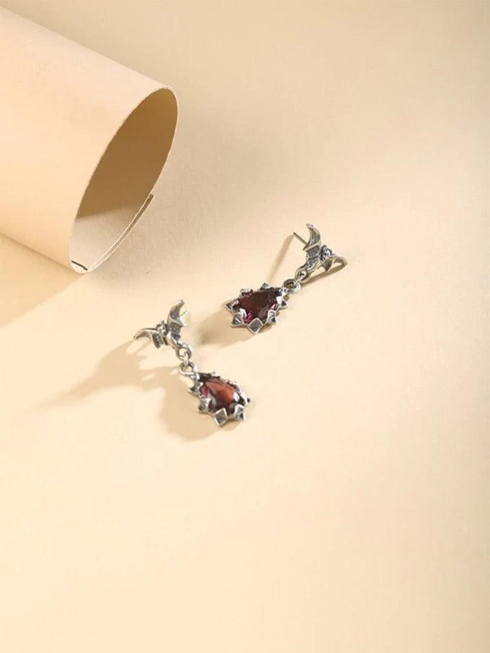 Vintage Bat Pattern Drip Earrings - AnotherChill