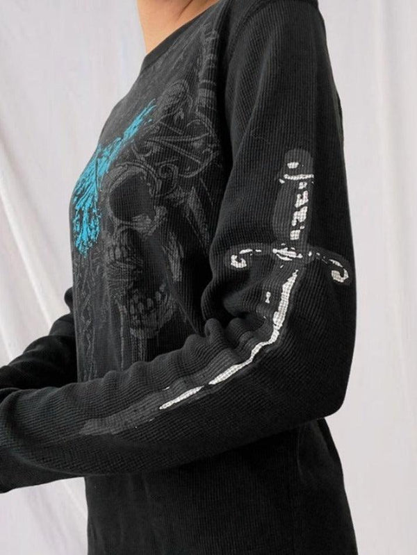 Vintage Eagle Print Long Sleeve Tee - AnotherChill